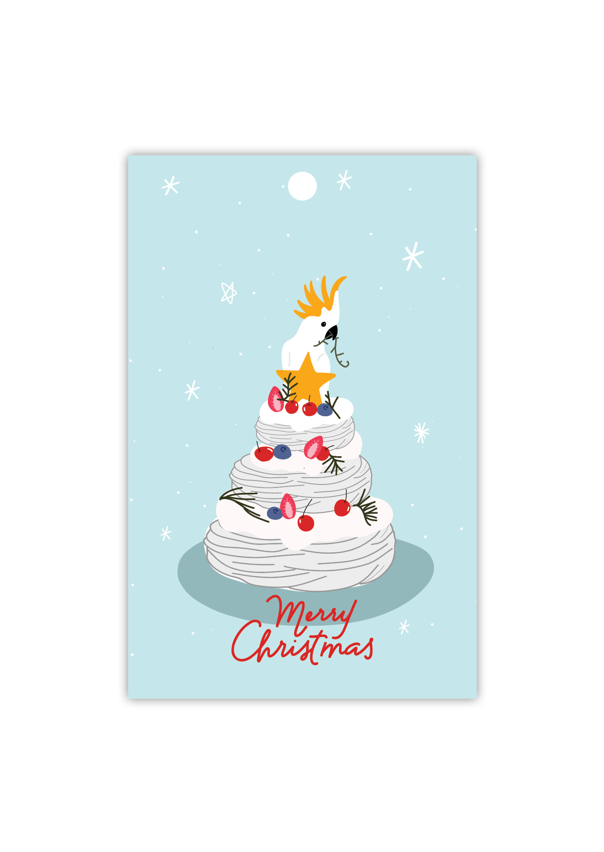 Happy Christmas - Sulphur Crested Cockatoo - Gift Tag