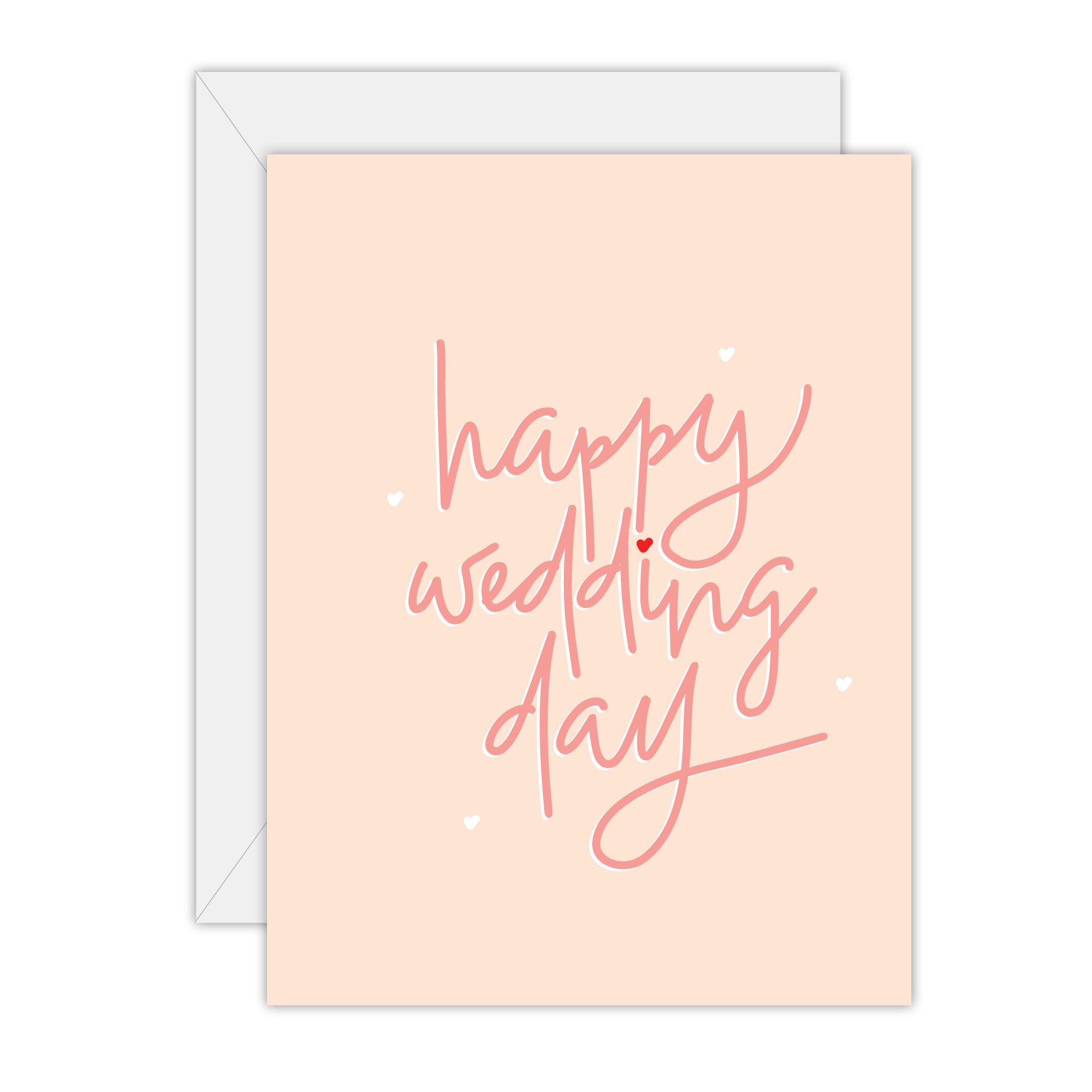 Hand Lettered - Happy Wedding Day - Wedding Card
