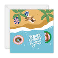 Sun, Sand & Sausage Dog - Birthday Greeting Card