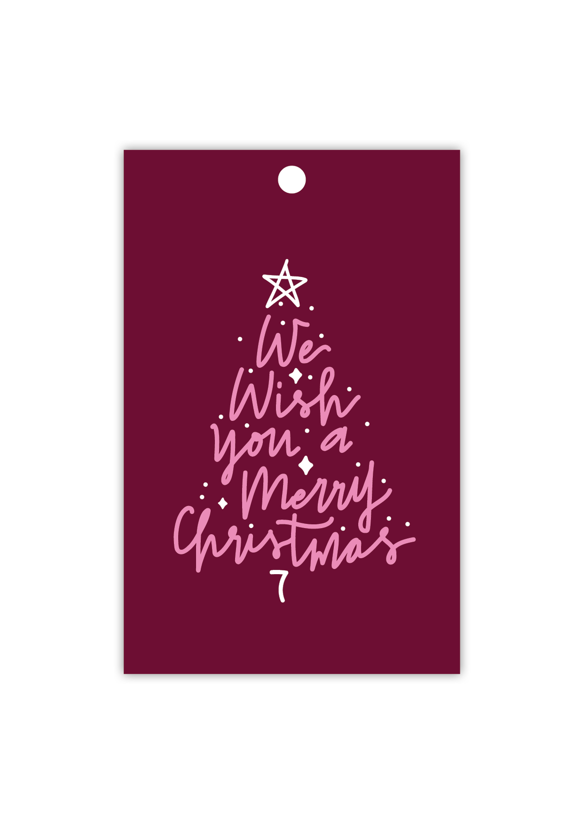 A Christmas wish - type - pink on purple - Gift Tag