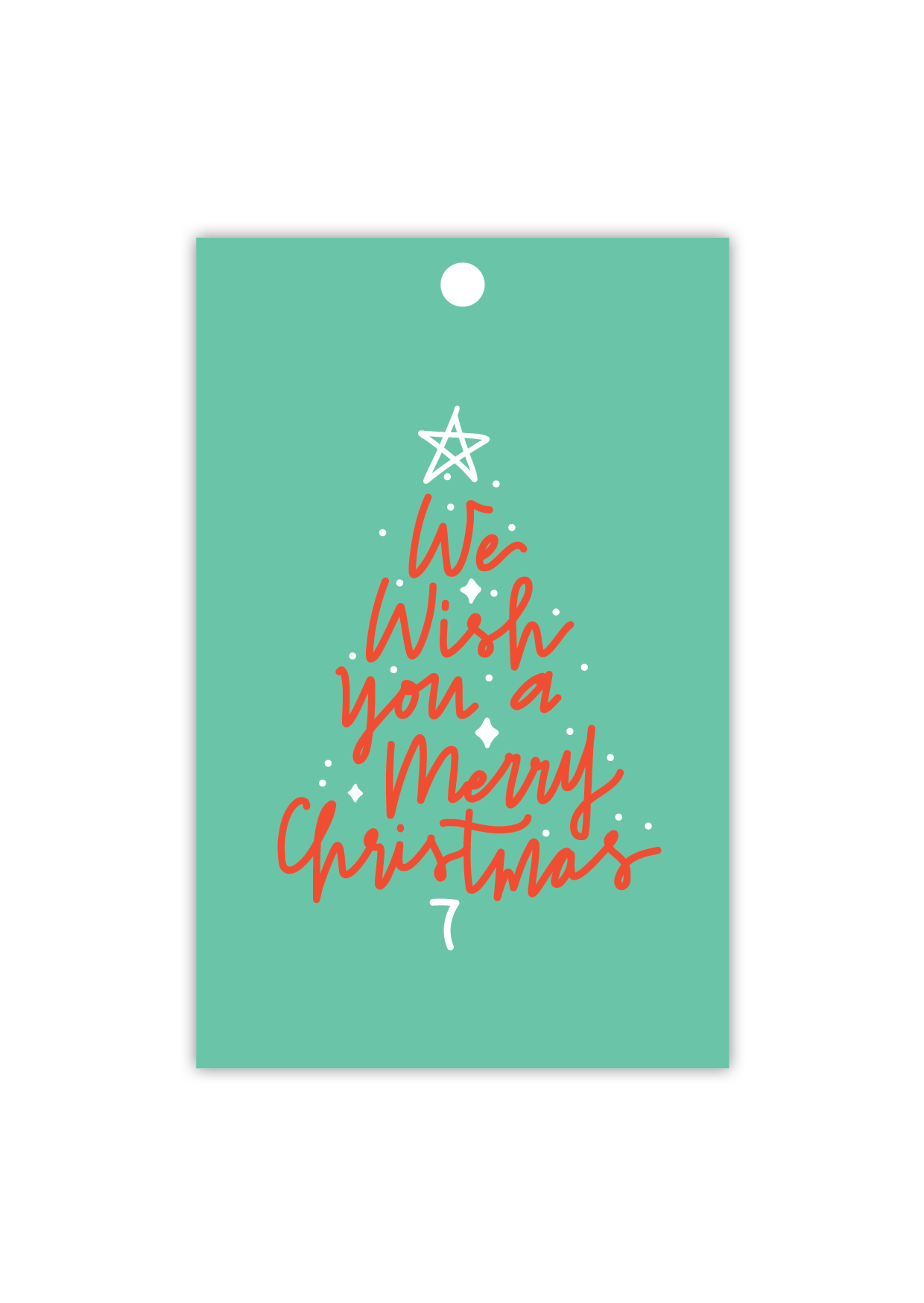 A Christmas wish - type - red on green - Gift Tag