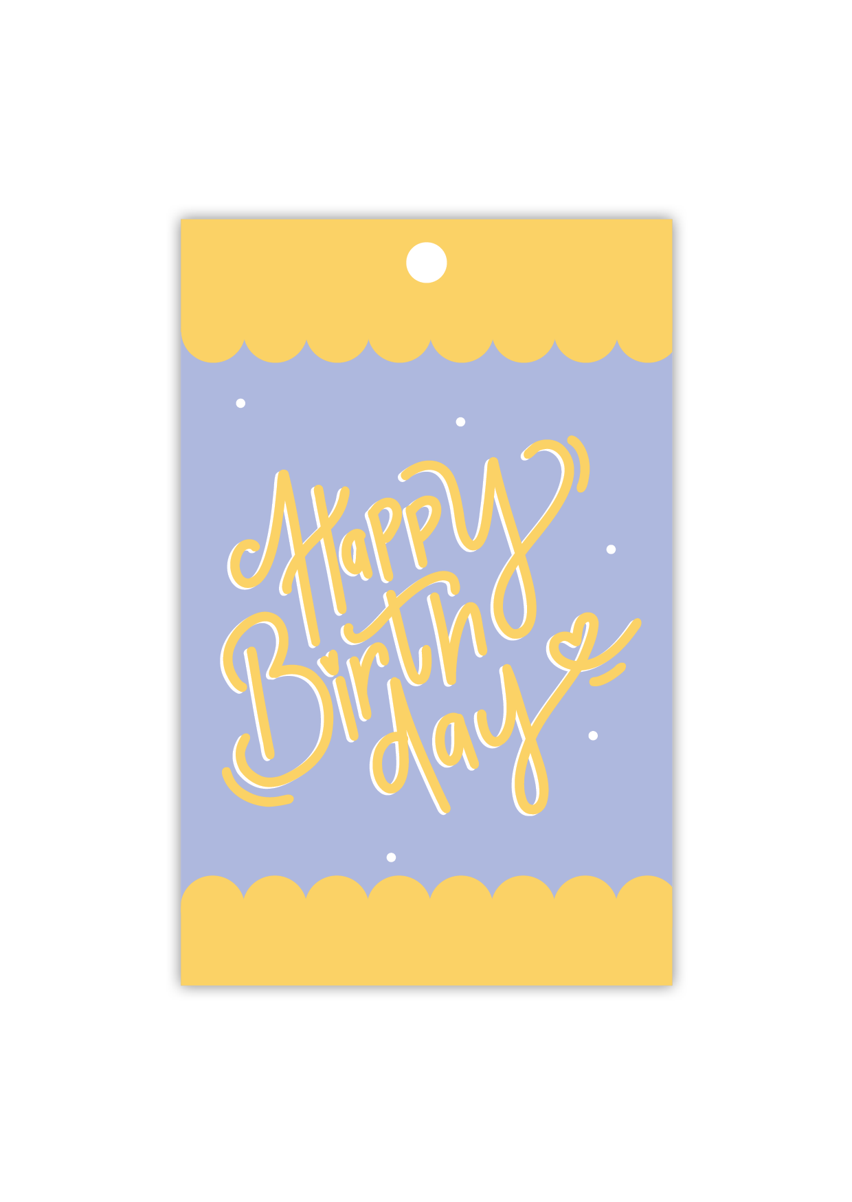 Hand Lettered Happy Birthday  - Gift Tag