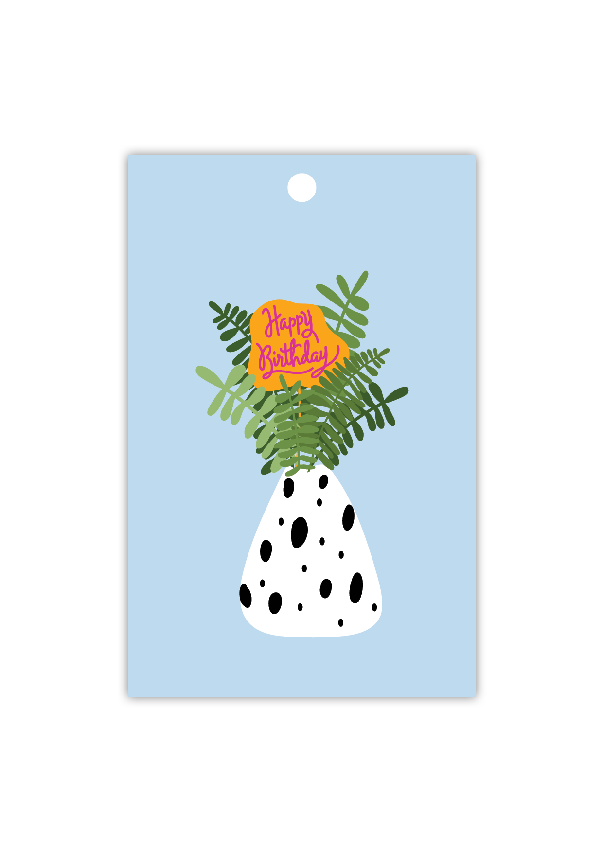 Happy Birthday In a Vase - Gift Tag