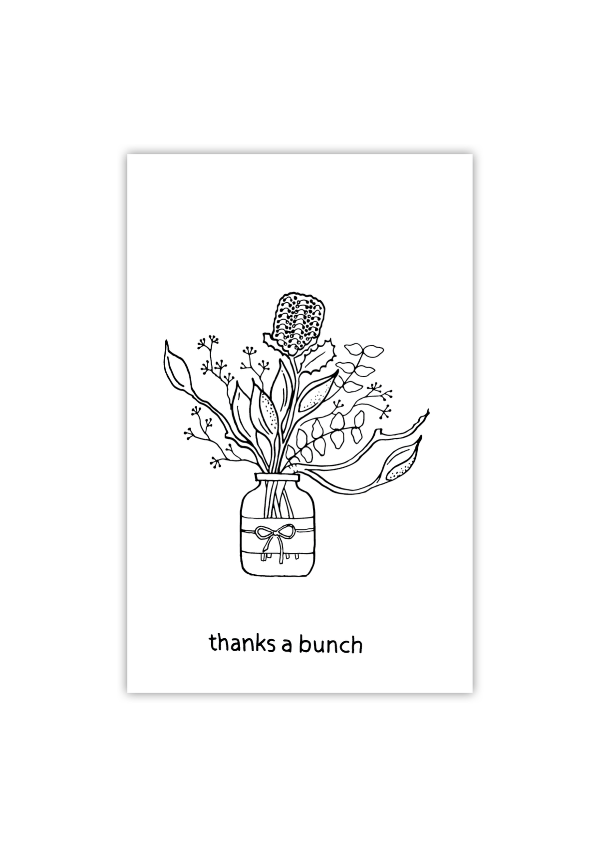 Thanks a bunch - black & white - Gift Tag