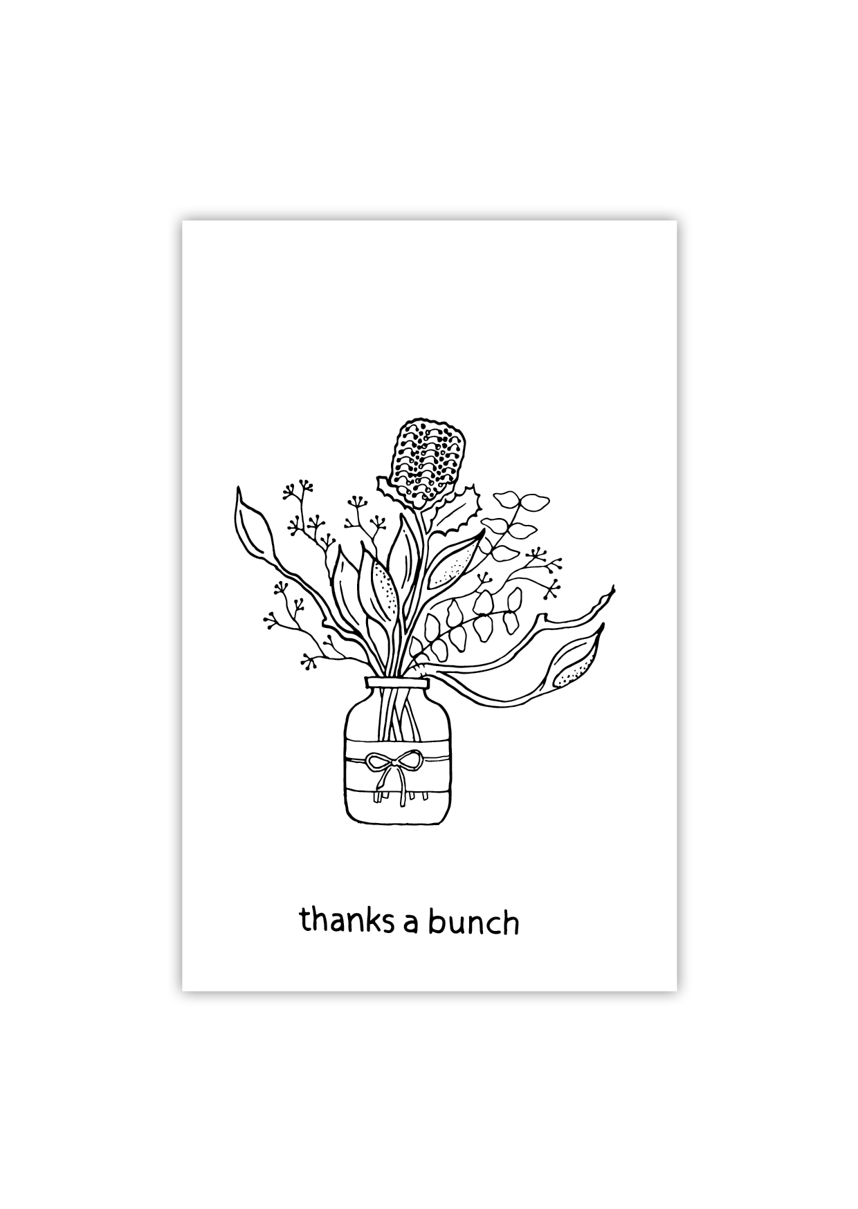 Thanks a bunch - black & white - Gift Tag