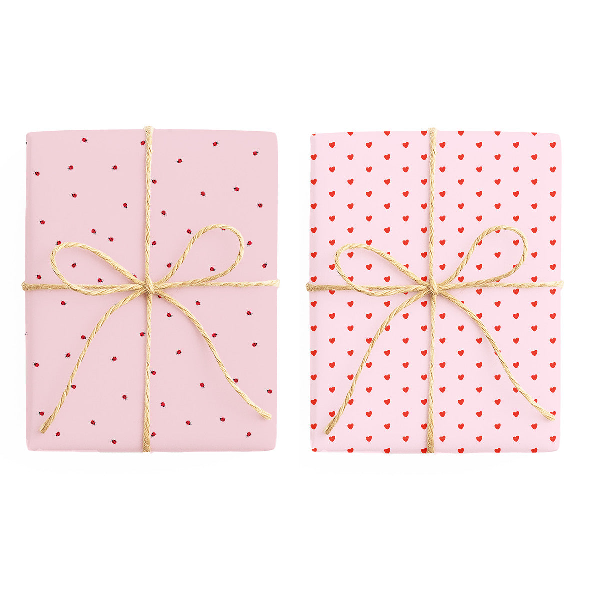 Love Heart & Lady Bug: Birthday Cards, Double Sided Wrapping Paper and Gift Tags