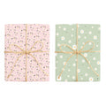 Floral - Pink / Floral - Green - Double Sided Wrapping Paper
