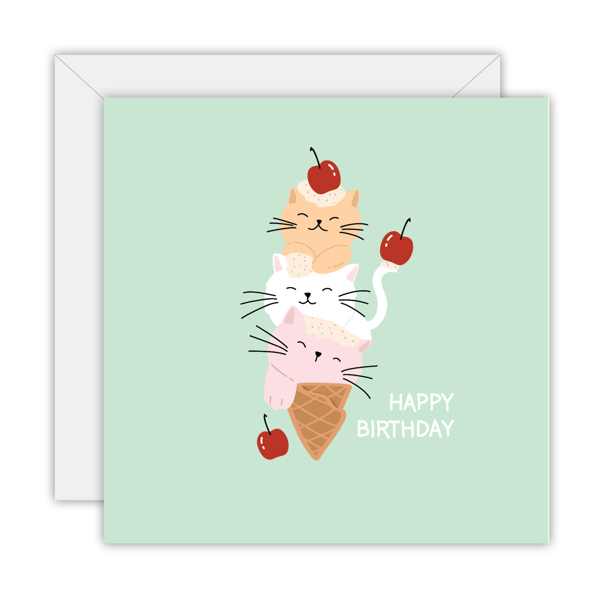 Purr-fect neopolitan - Birthday Greeting Card