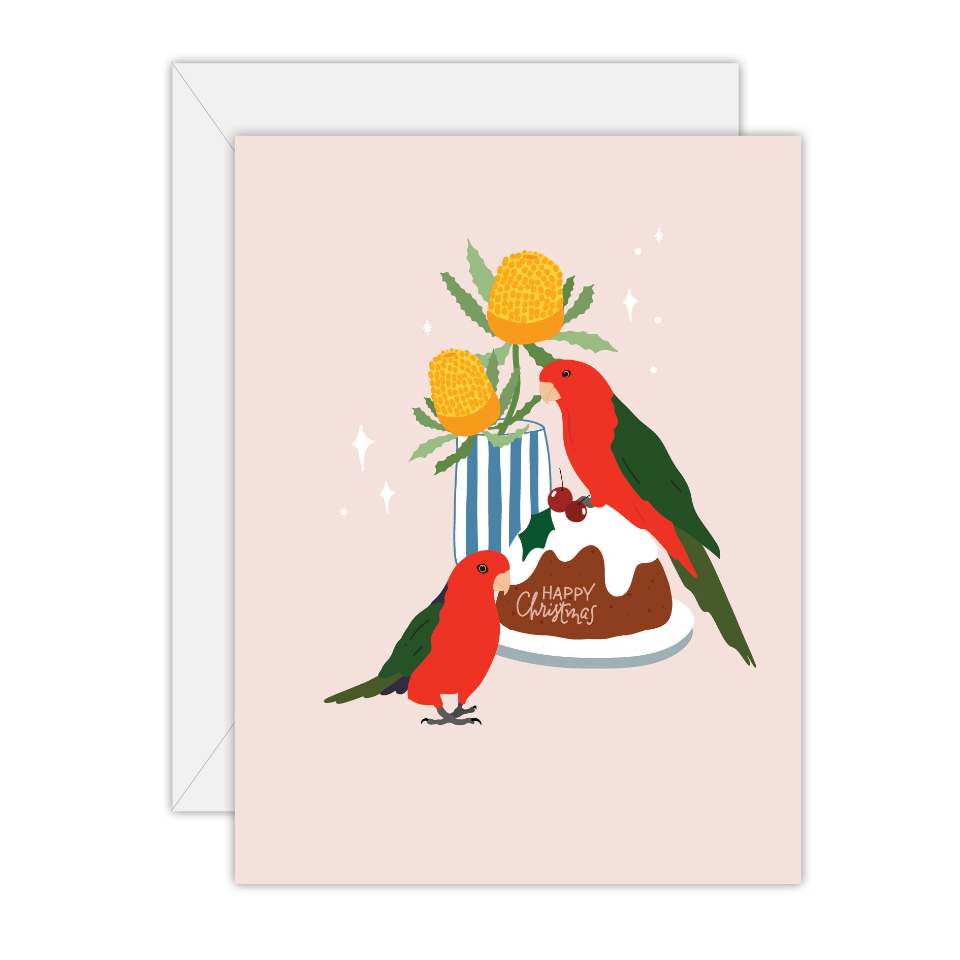 Happy Christmas - King Parrot - Christmas Greeting Card