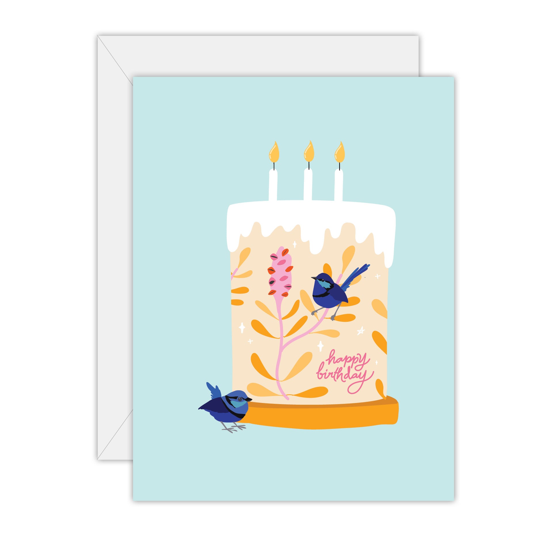 Happy Birthday - Blue Wren - Bird Birthday Card