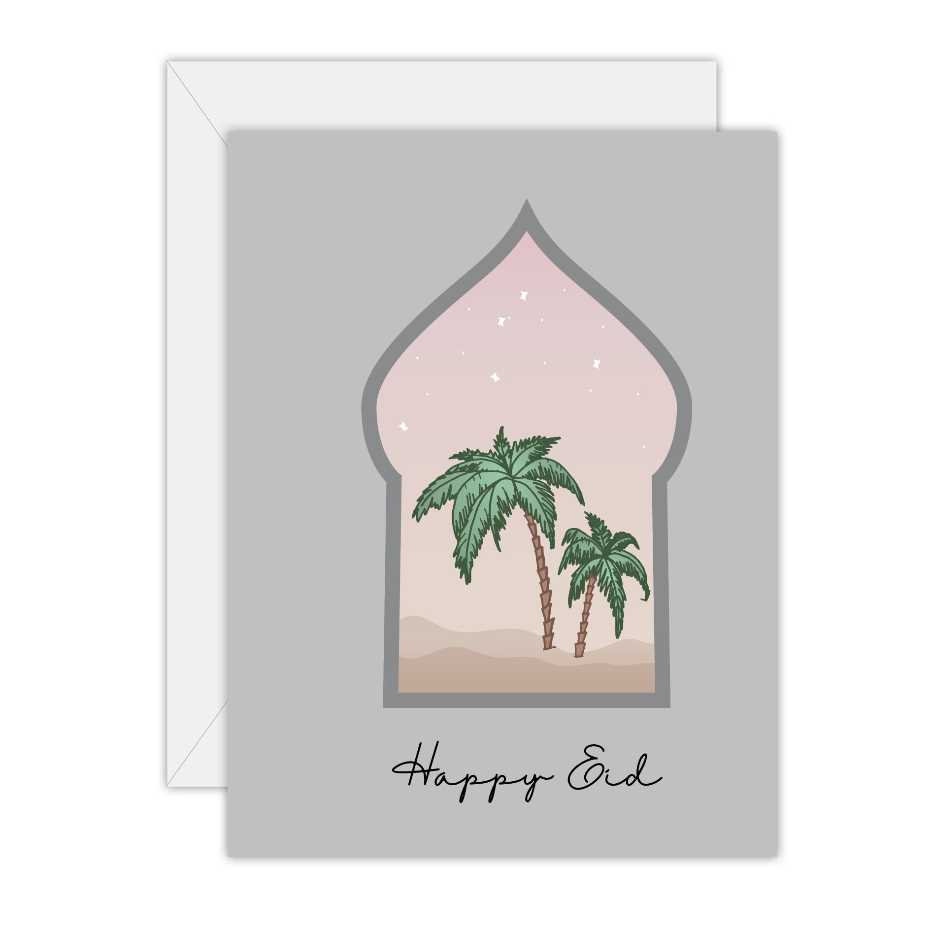 Palm Tree Happy Eid - Eid Greeting Card