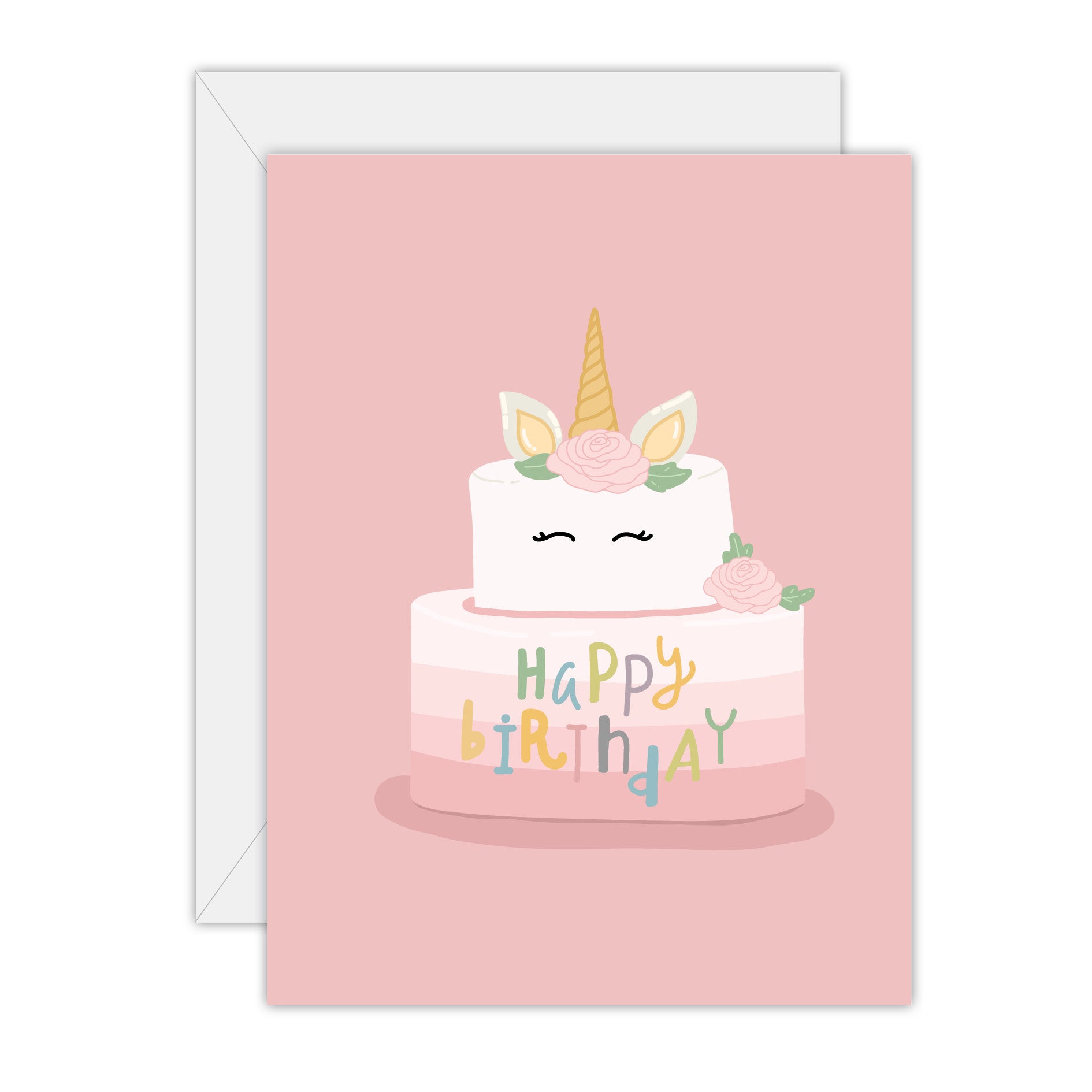 Happy Birthday Unicorn Cake - Birthday Greeting Card