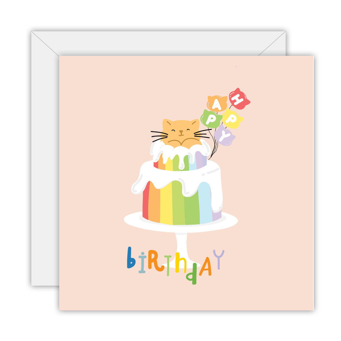 Happy Birthday Rainbow Cat Cake