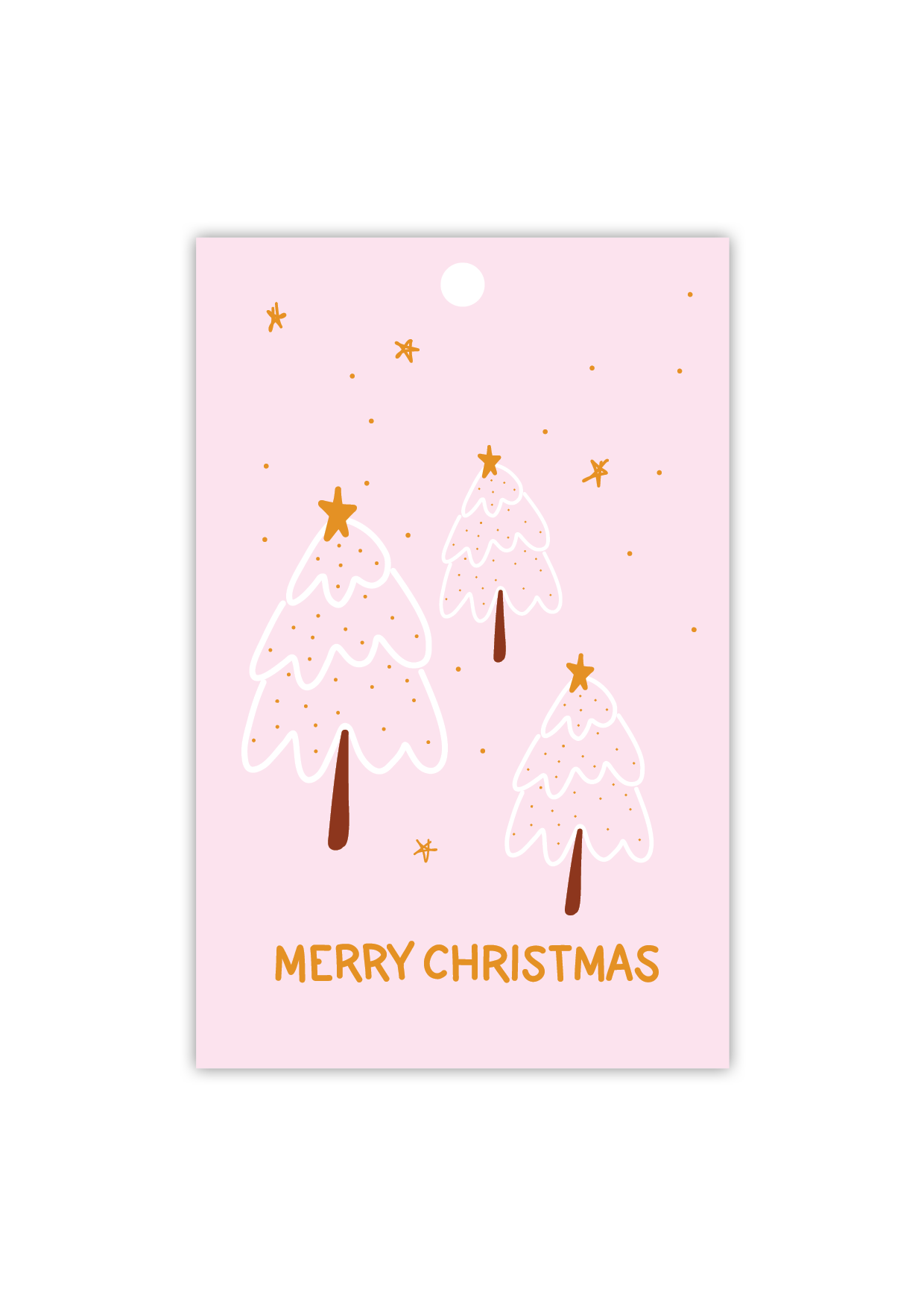Christmas Tree - Pink & Gold - Gift Tag