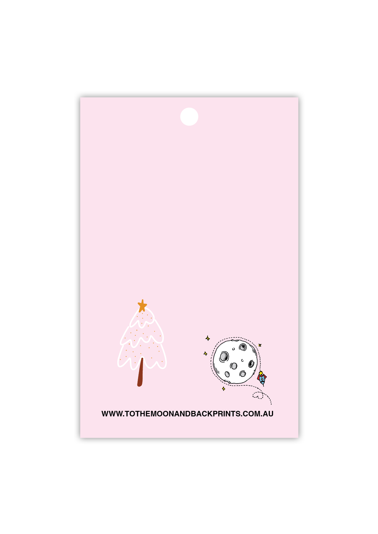 Christmas Tree - Pink & Gold - Gift Tag