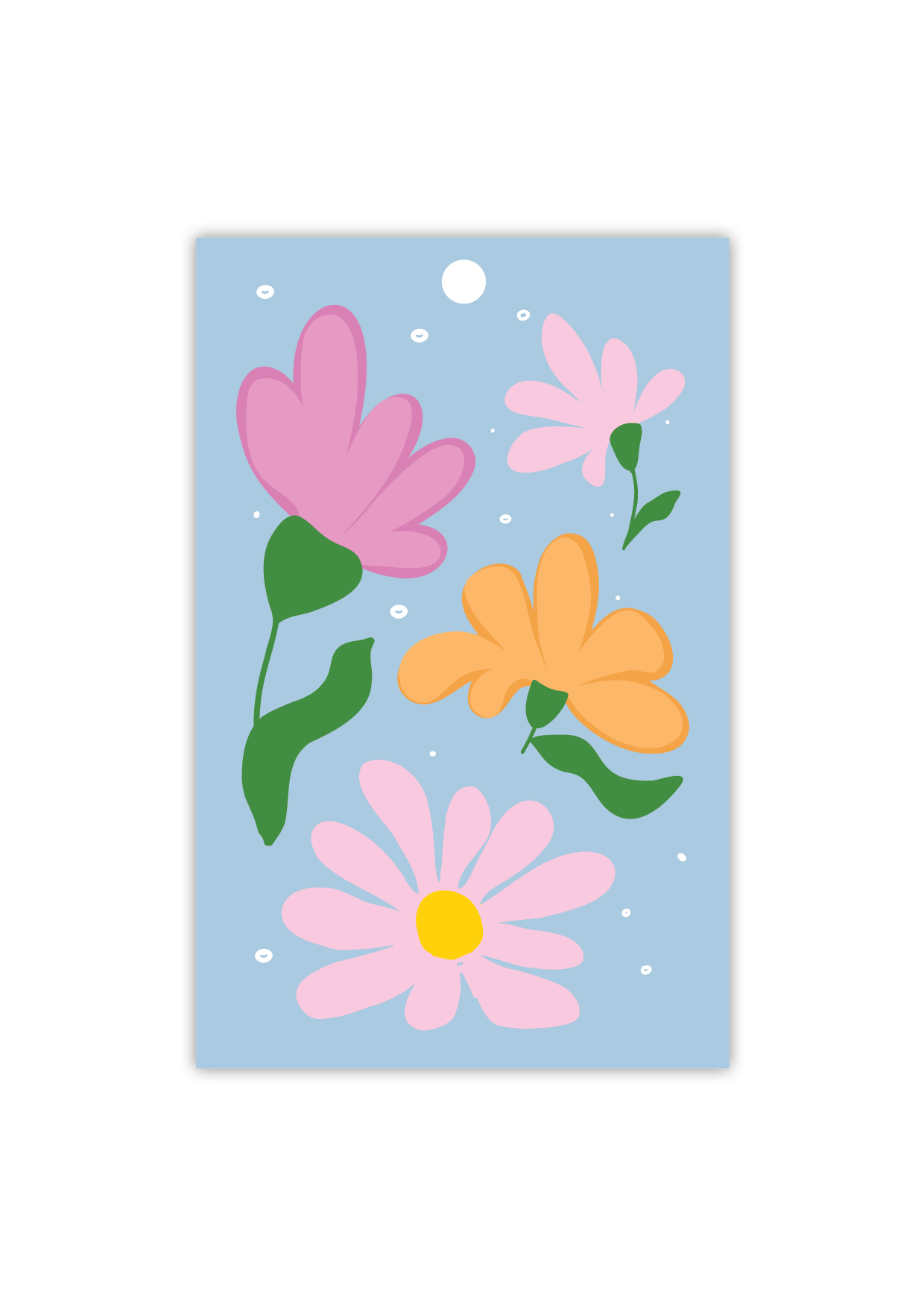 Floral - Blue & bold - Gift Tag