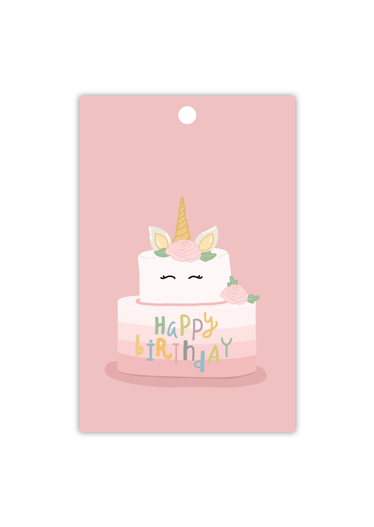 Happy Birthday Unicorn Cake - Gift Tag