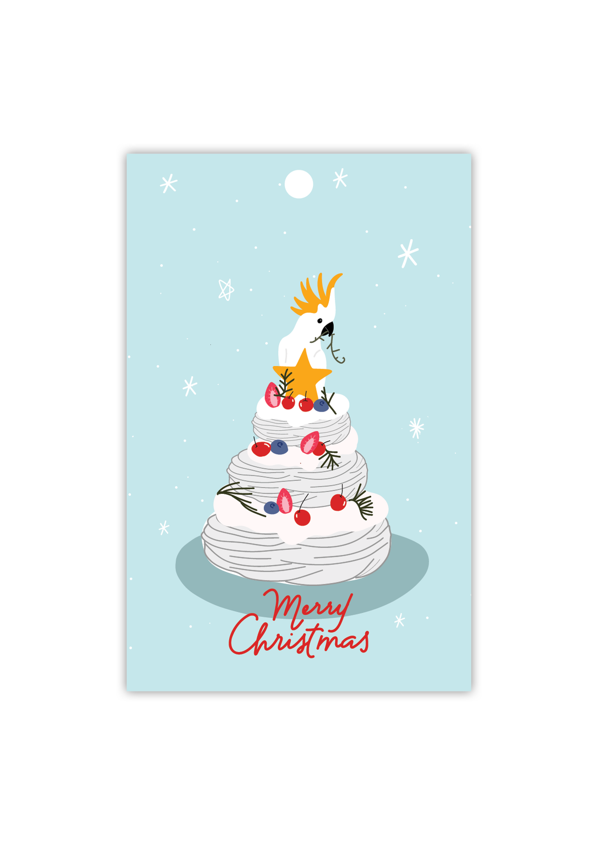 Happy Christmas - Sulphur Crested Cockatoo - Gift Tag