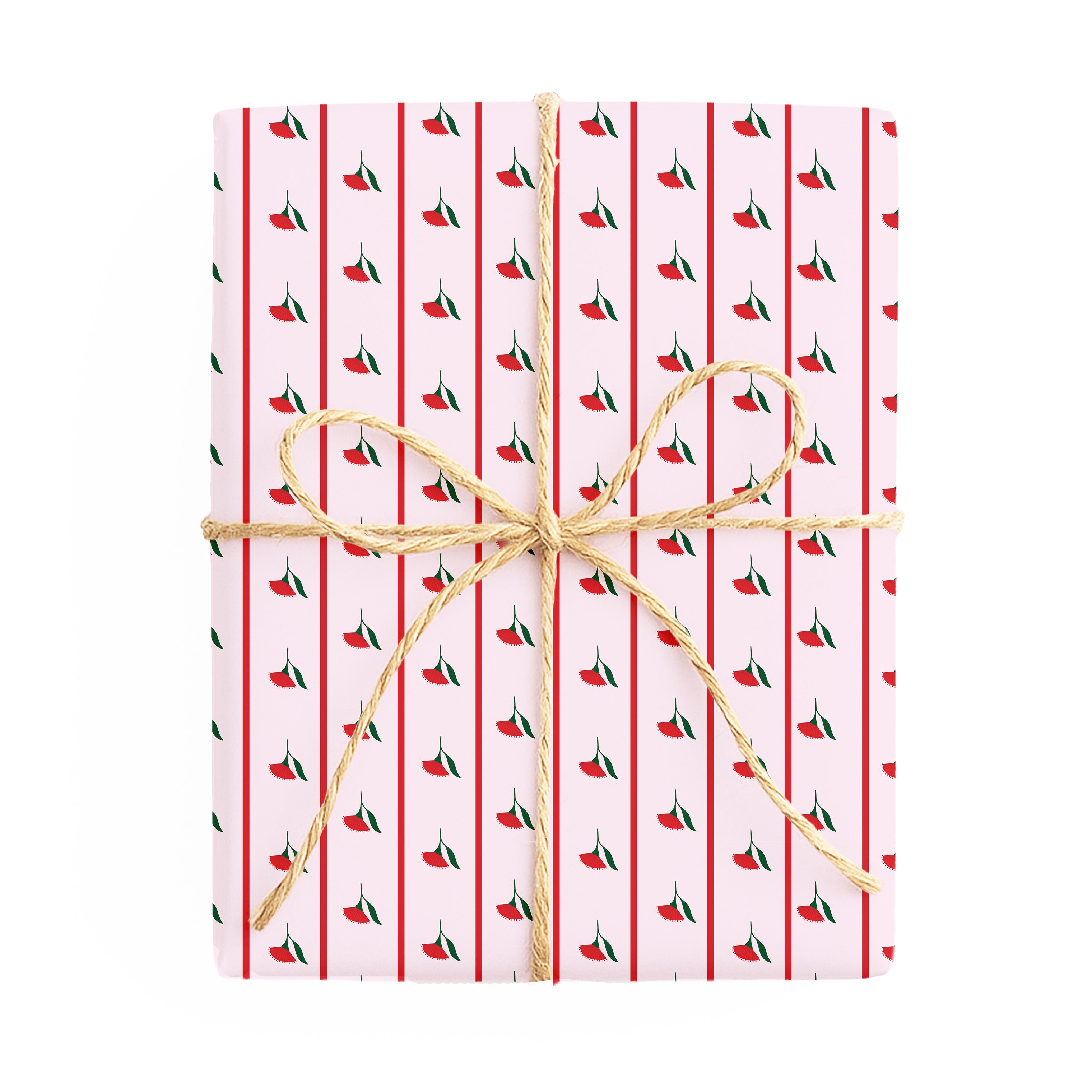 Australiana Floral / With stripes - Double Sided Wrapping Paper