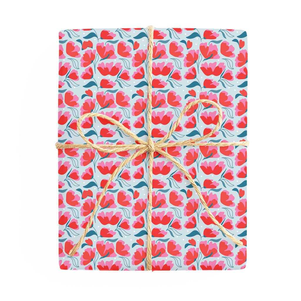 Floral - Red & Blue / Orange & Blue