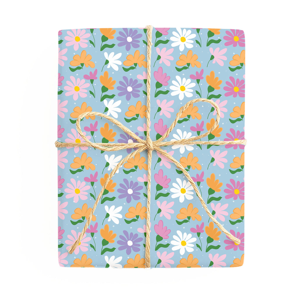 Floral - Red & Blue / Orange & Blue