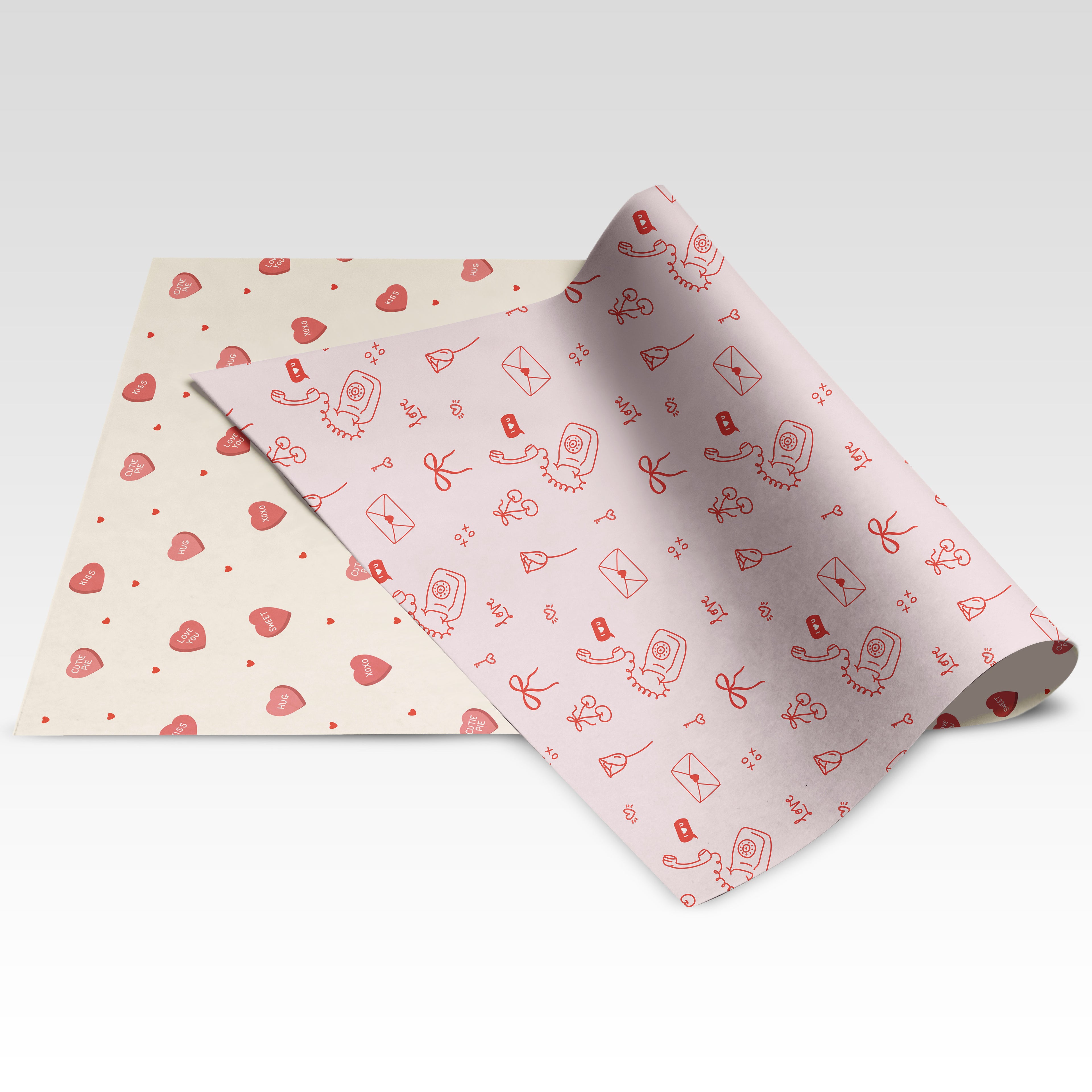Love Notes Matching Set: Birthday Cards, Double Sided Wrapping Paper and Gift Tags