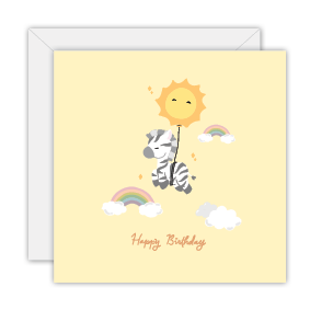 Happy Birthday - Zebra
